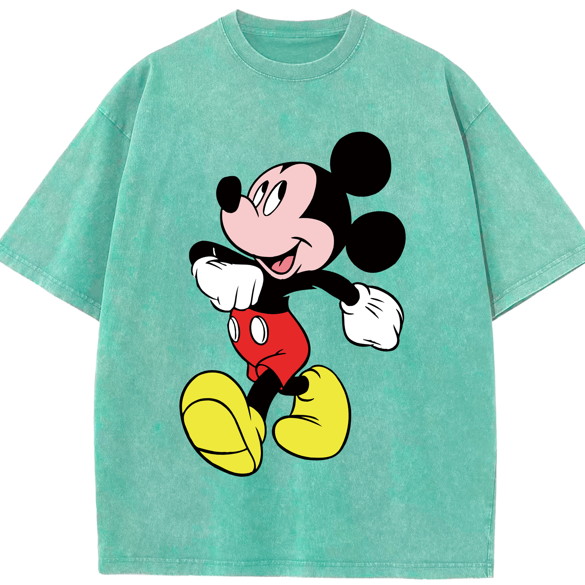 （画像用） ミッキーマウス Mickey Mouse 綿100% ヴィンテージ風 半袖Tシャツ（フロントプリント）